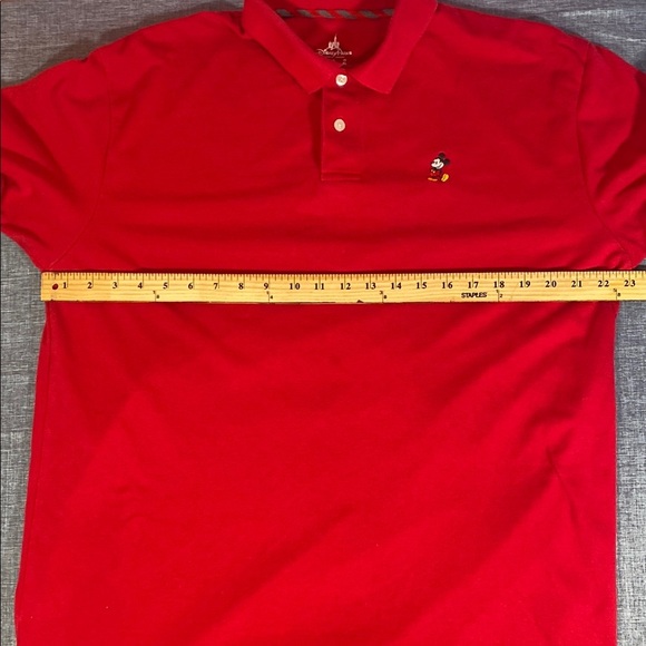 Disney Parks Men’s XL Polo Shirt Red Mickey Mouse Embroidered Cotton Blend - Picture 8 of 10
